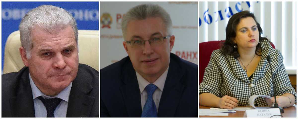 Справа налево: Сергей Мартынов, Вячеслав Картухин и Наталья Юдина