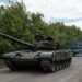 Ukrainian main battle tanks drive on a road near Bakhmut, eastern Ukraine, on May 15, 2022, amid the Russian invasion of Ukraine. (Photo by Yasuyoshi CHIBA / AFP)